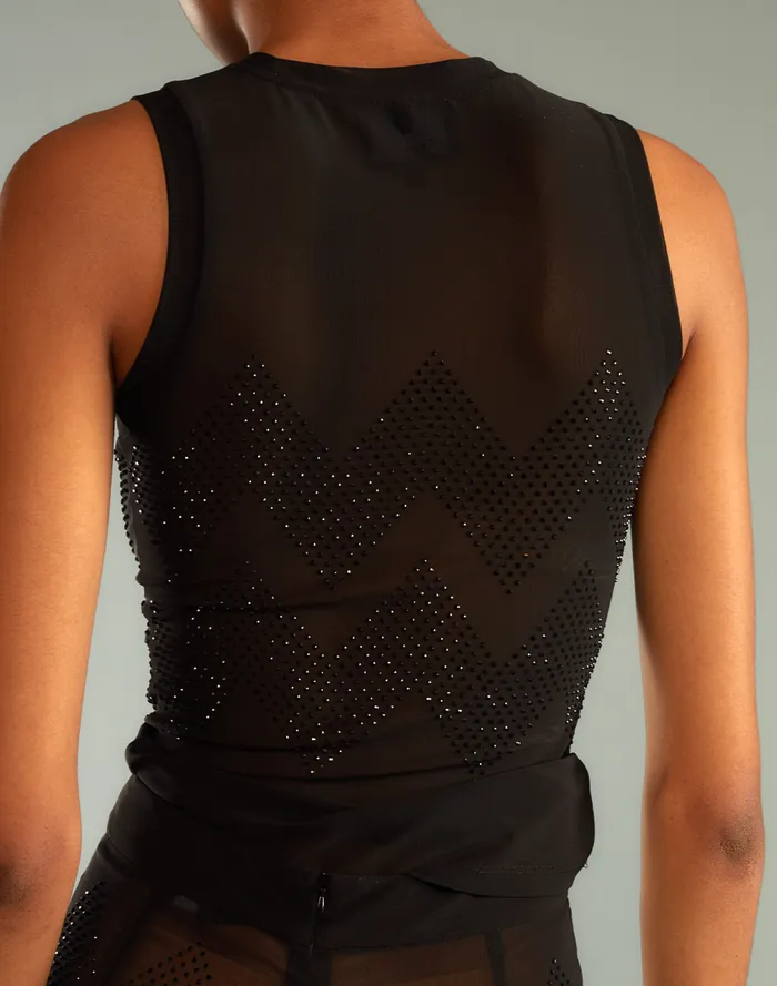 Party Shop Women Cynthia Rowley Amelia Crystal Mesh Top