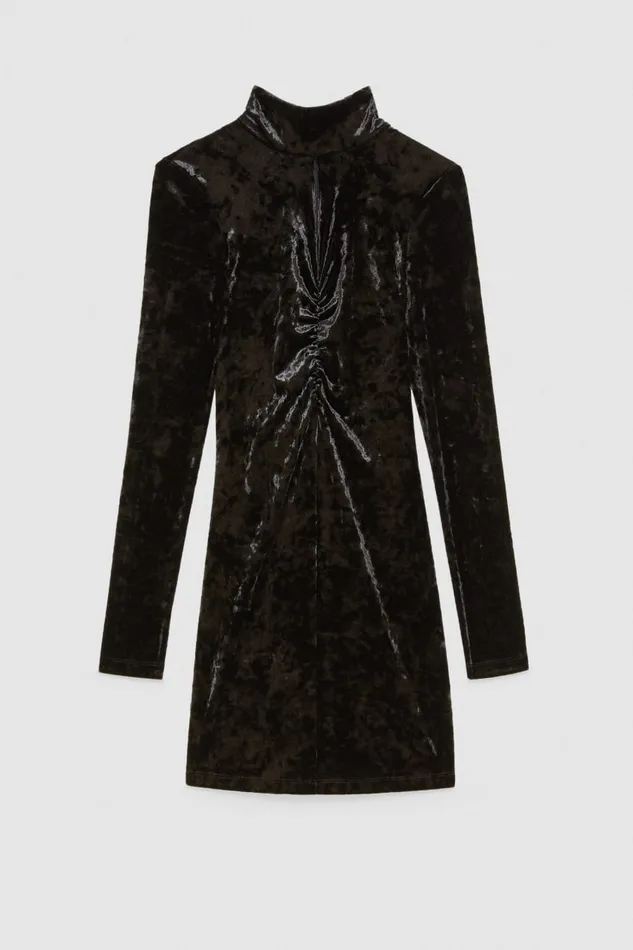 Patrizia Pepe Black Essential Velvet Dress Nero Apparel Mini