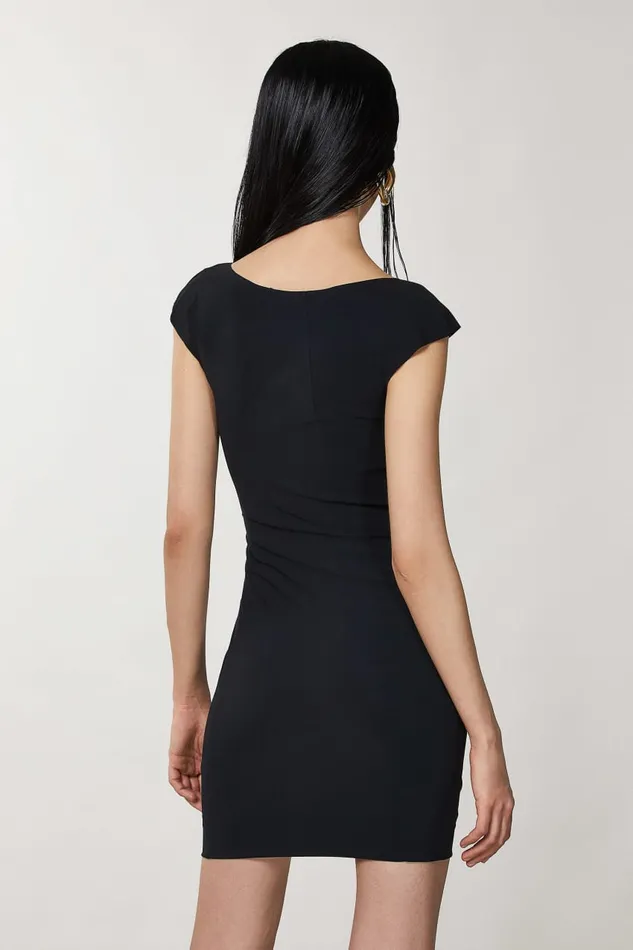 Patrizia Pepe Black Knee Length Sheath Dress Nero Apparel Mini
