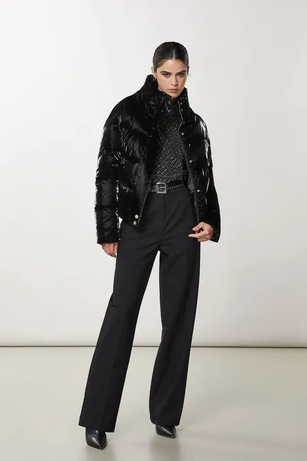 Patrizia Pepe Black Short Padded Down Jacket Nero Apparel Down Jackets
