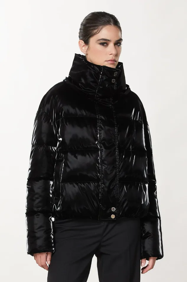 Patrizia Pepe Black Short Padded Down Jacket Nero Apparel Down Jackets