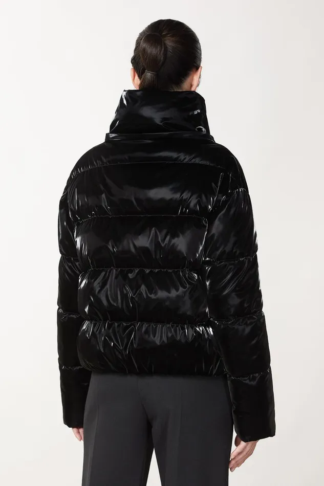 Patrizia Pepe Black Short Padded Down Jacket Nero Apparel Down Jackets