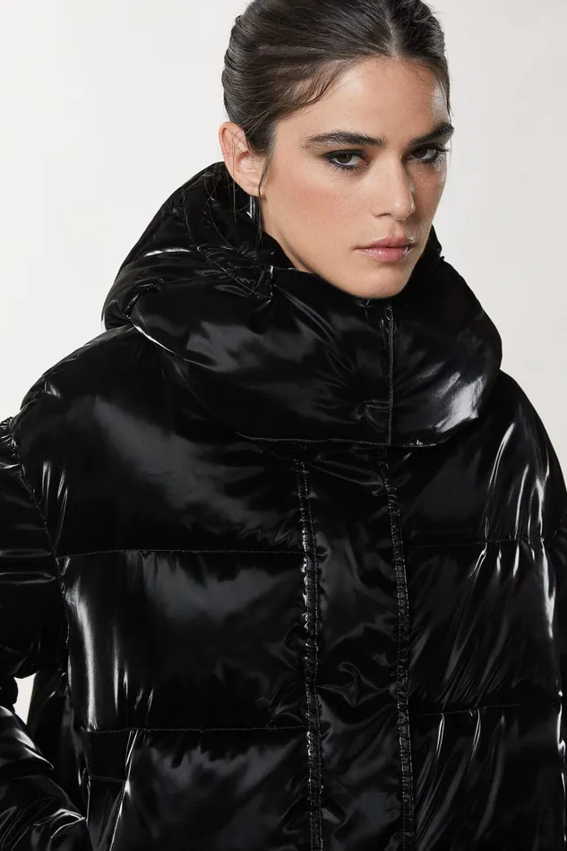 Patrizia Pepe Black Short Padded Down Jacket Nero Apparel Down Jackets