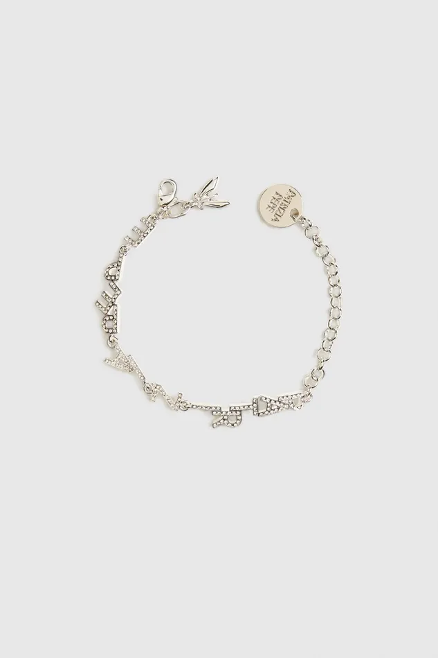 Patrizia Pepe Brass Bracelet With Rhinestones Silver Silvercrystal Accessories
