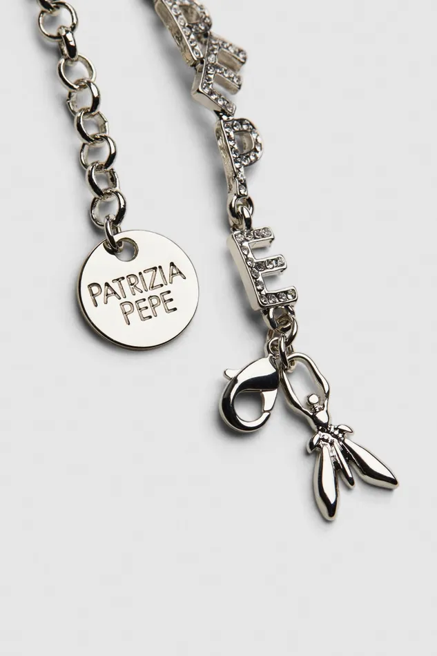 Patrizia Pepe Brass Bracelet With Rhinestones Silver Silvercrystal Accessories