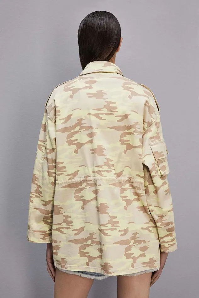 Patrizia Pepe Camouflage Over Jacket Camou Print Apparel Jackets