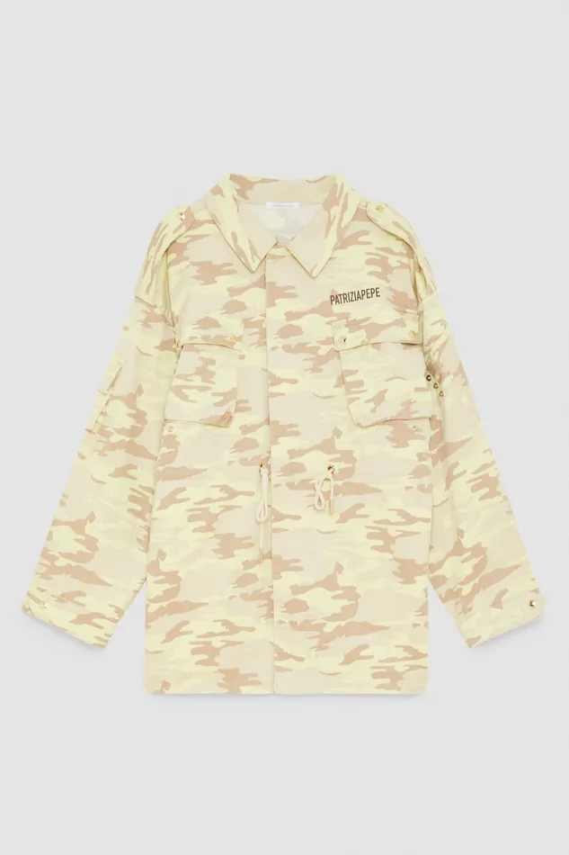 Patrizia Pepe Camouflage Over Jacket Camou Print Apparel Jackets