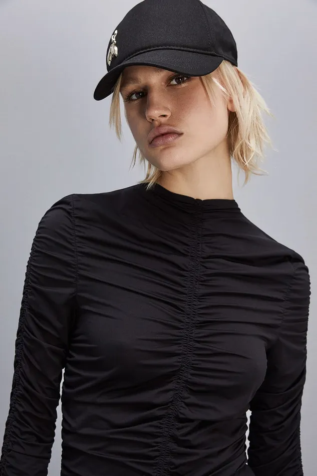 Patrizia Pepe Cotton Fly Baseball Cap Black Nero Accessories