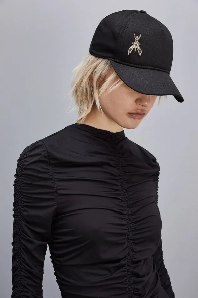 Patrizia Pepe Cotton Fly Baseball Cap Black Nero Accessories