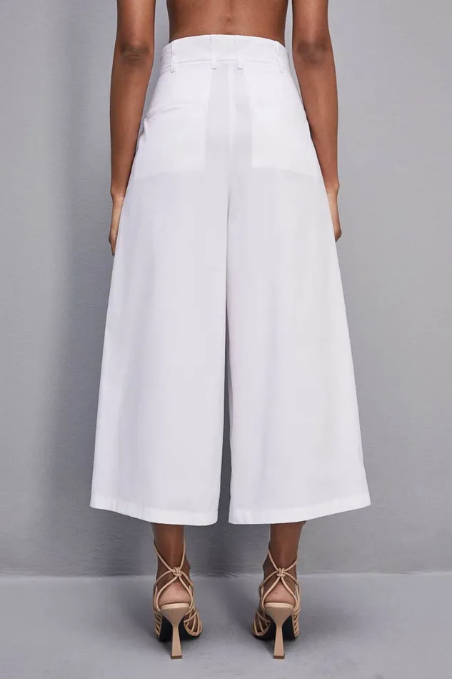 Patrizia Pepe Cropped Over Fit Pants White Bianco Ottico Apparel Palazzo