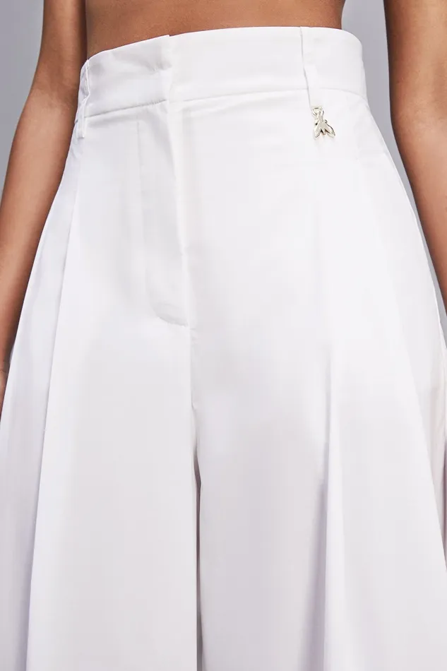 Patrizia Pepe Cropped Over Fit Pants White Bianco Ottico Apparel Palazzo