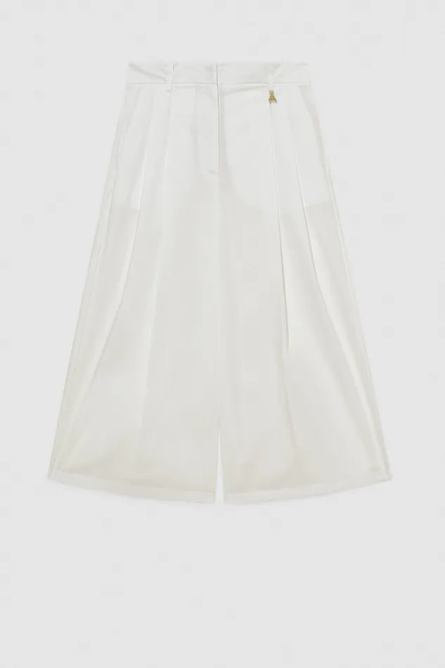 Patrizia Pepe Cropped Over Fit Pants White Bianco Ottico Apparel Palazzo