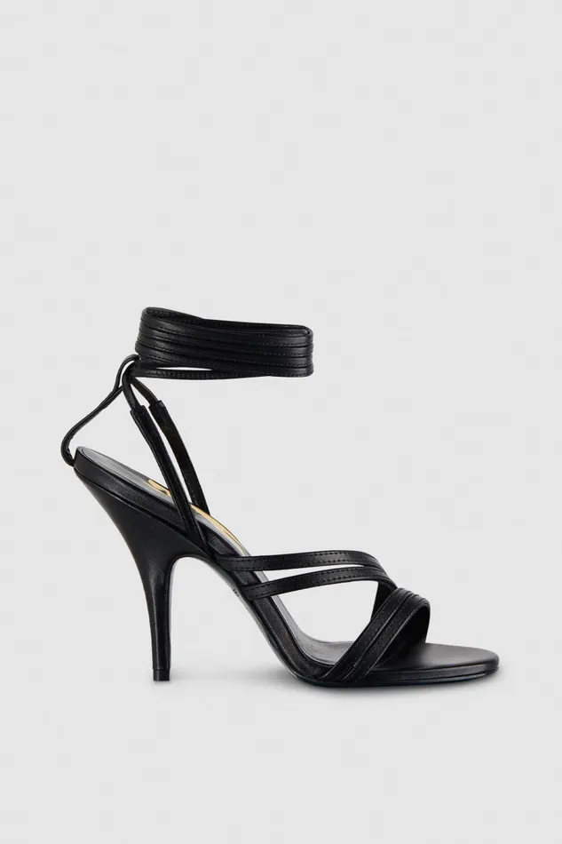 Patrizia Pepe Elegant Black Heeled Sandals Nero Footwear