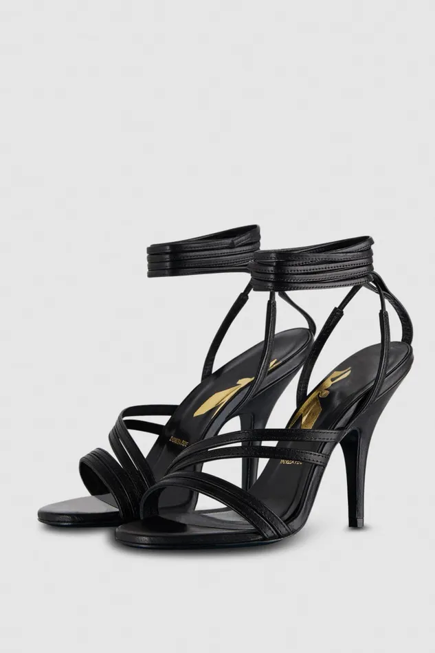 Patrizia Pepe Elegant Black Heeled Sandals Nero Footwear