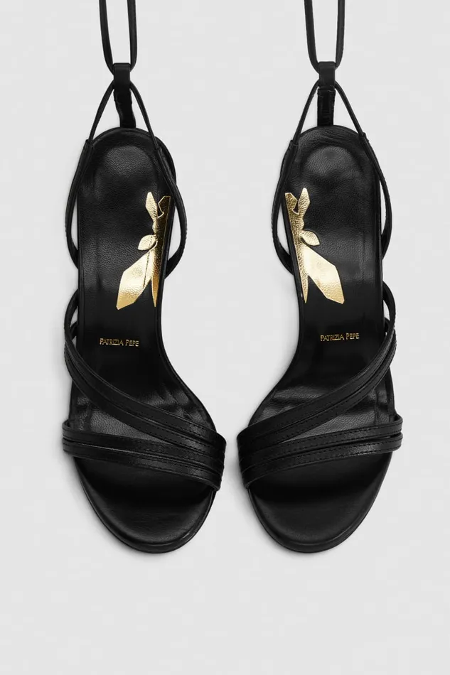 Patrizia Pepe Elegant Black Heeled Sandals Nero Footwear