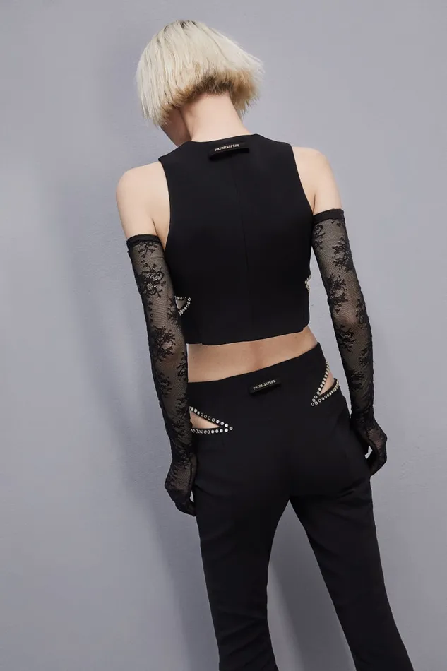 Patrizia Pepe Elegant Crepe Vest Black Nero Apparel Blazers