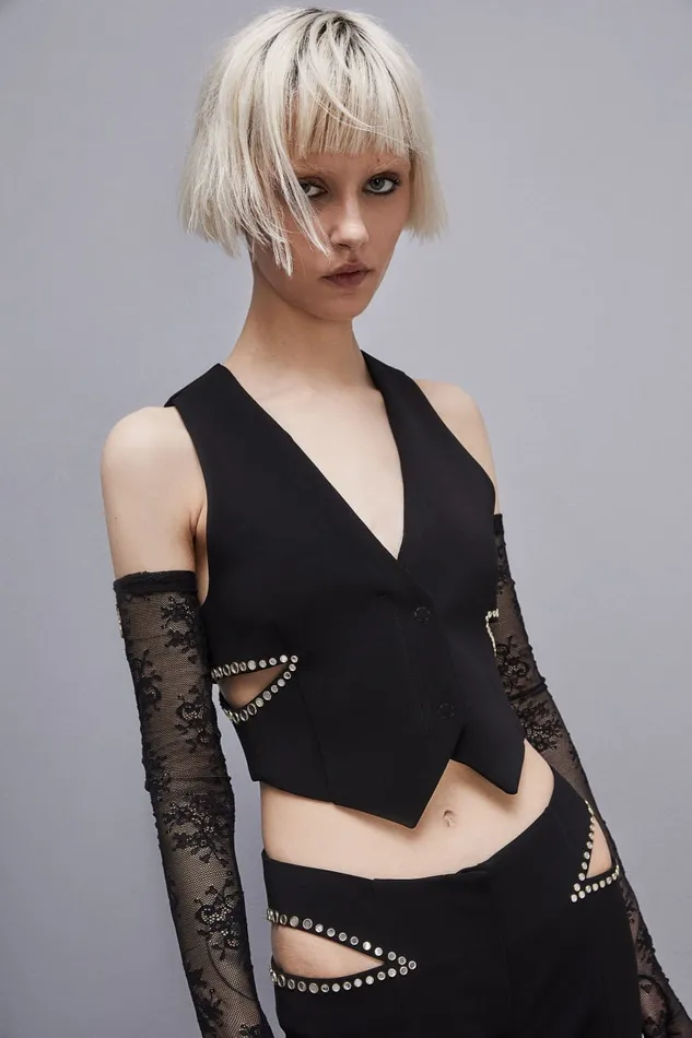 Patrizia Pepe Elegant Crepe Vest Black Nero Apparel Blazers