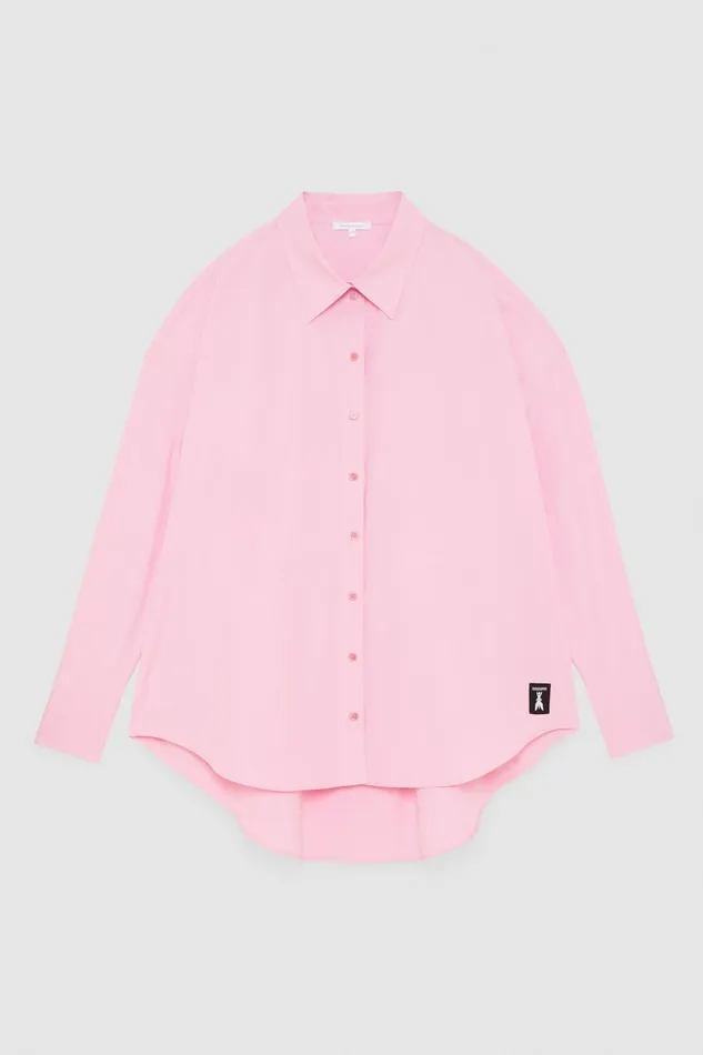 Patrizia Pepe Essential Cotton Over Shirt Pink Fresh Pink Apparel Shirts