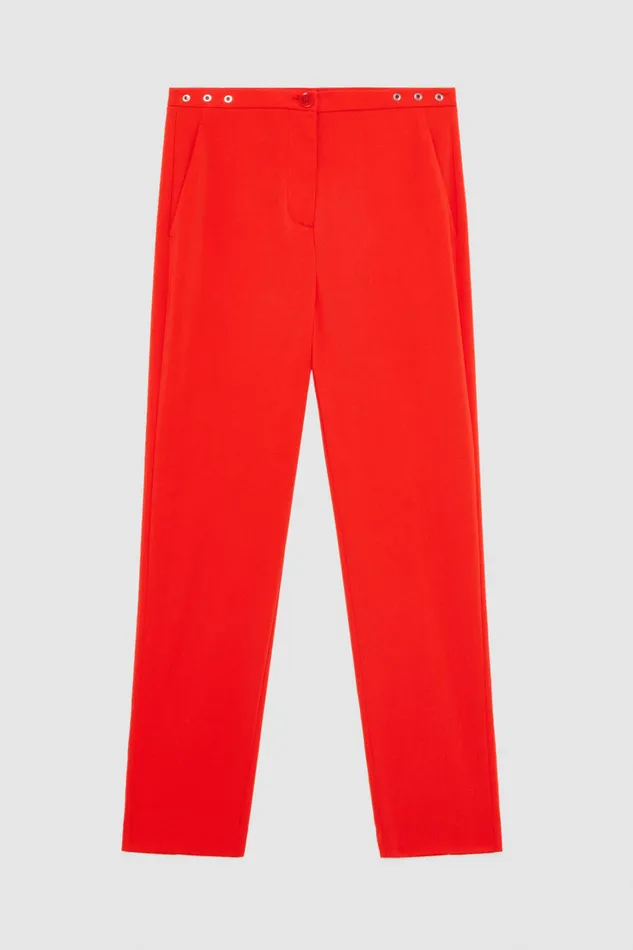 Patrizia Pepe Essential Crepe Cigarette Pants Red Glam Red Apparel Cigarette