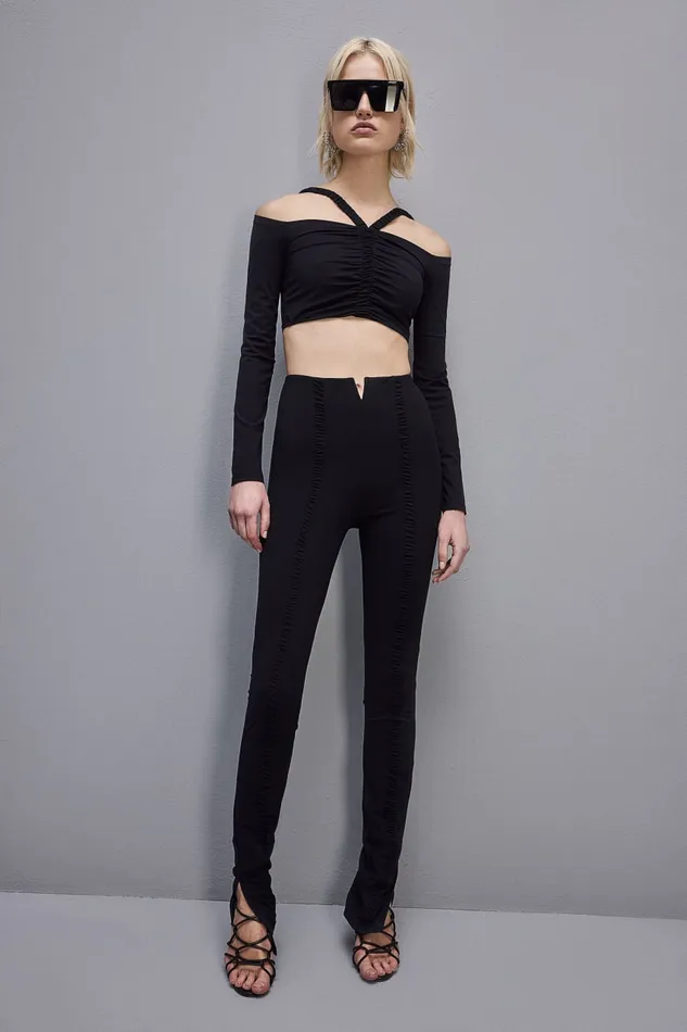Patrizia Pepe Essential Cropped Sweater Black Nero Apparel Tops
