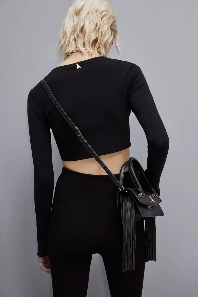 Patrizia Pepe Fly Bamby Flamenca Black Nero Bags Handbags