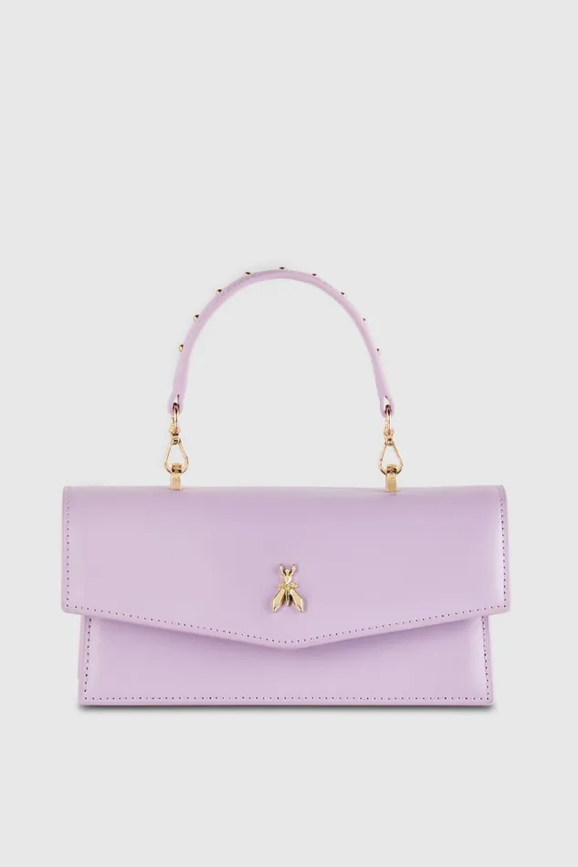 Patrizia Pepe Fly Bamby Leather Shoulder Bag Purple Lilac Bloom Bags Handbags