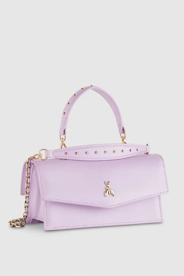 Patrizia Pepe Fly Bamby Leather Shoulder Bag Purple Lilac Bloom Bags Handbags
