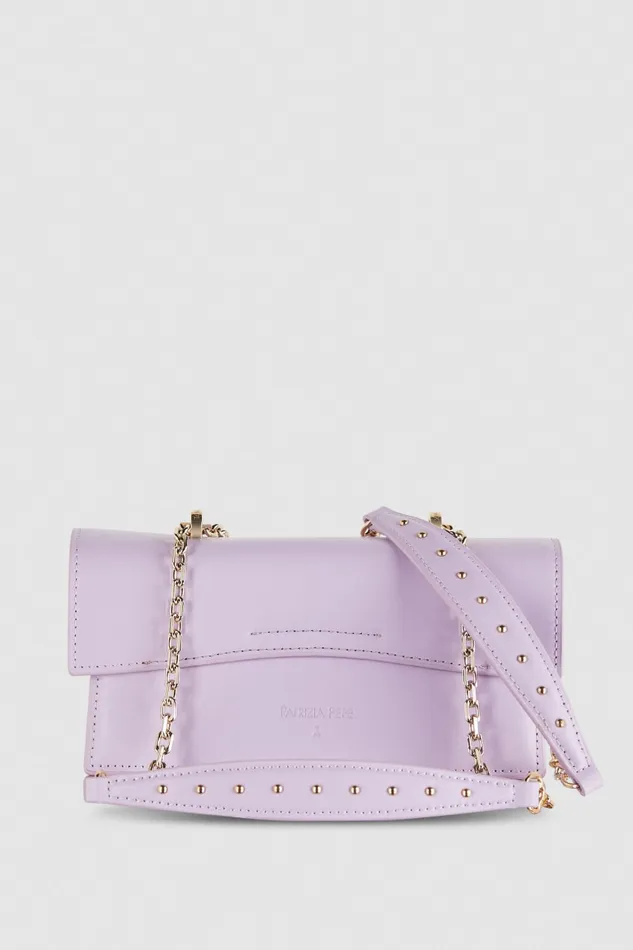 Patrizia Pepe Fly Bamby Leather Shoulder Bag Purple Lilac Bloom Bags Handbags
