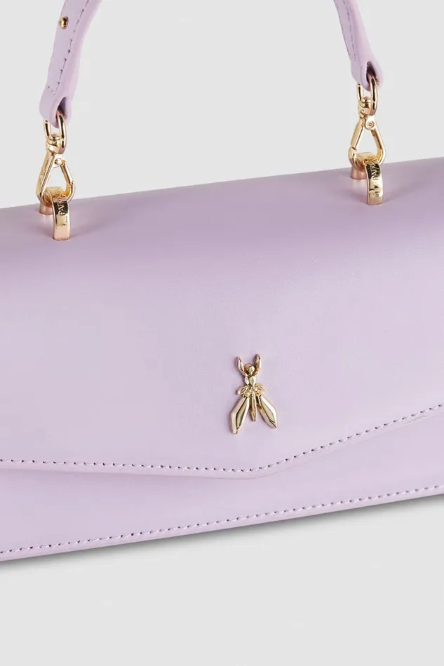 Patrizia Pepe Fly Bamby Leather Shoulder Bag Purple Lilac Bloom Bags Handbags
