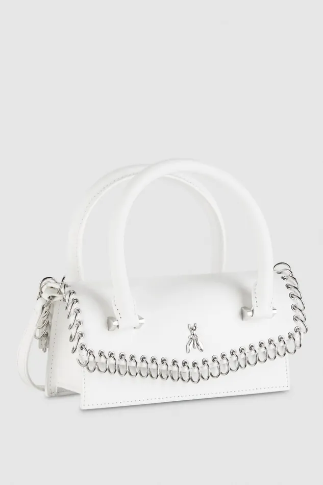 Patrizia Pepe Fly Bamby Piercing Shoulder Bag White Bianco Bags Handbags