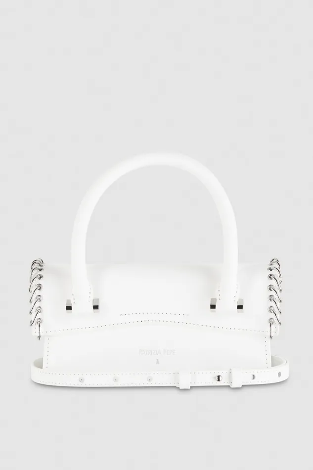 Patrizia Pepe Fly Bamby Piercing Shoulder Bag White Bianco Bags Handbags