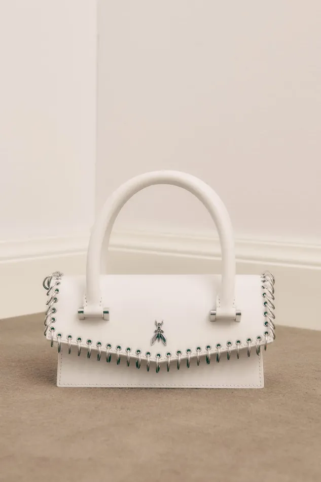 Patrizia Pepe Fly Bamby Piercing Shoulder Bag White Bianco Bags Handbags