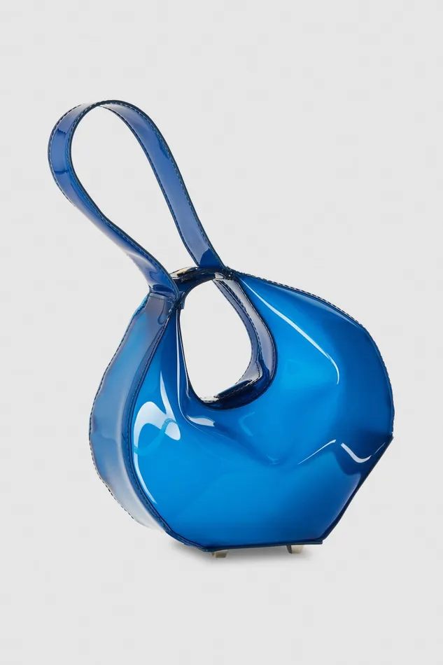 Patrizia Pepe Hand Bag With Metal Button Closure Light Blue Blue Wave Bags Handbags