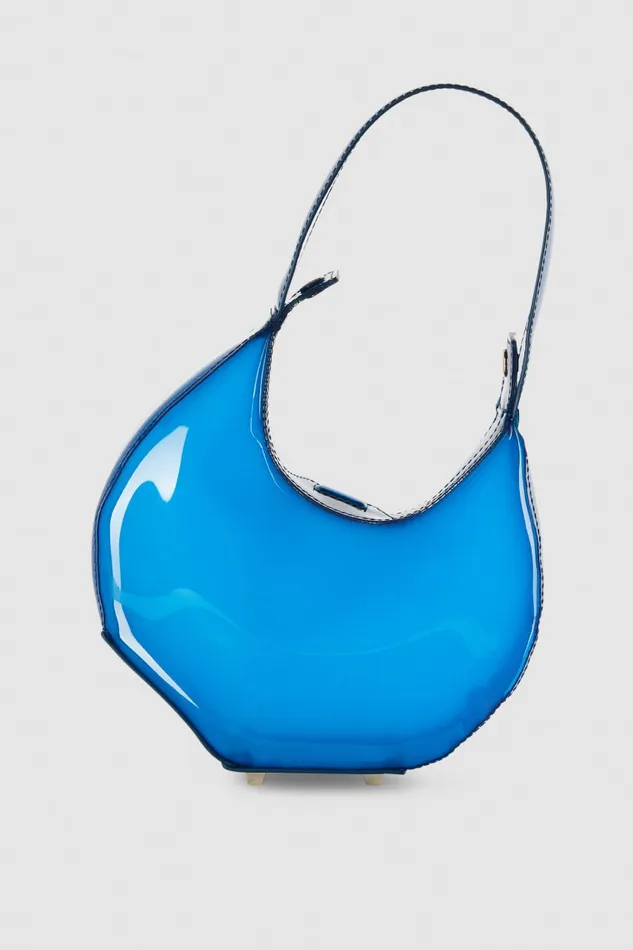Patrizia Pepe Hand Bag With Metal Button Closure Light Blue Blue Wave Bags Handbags