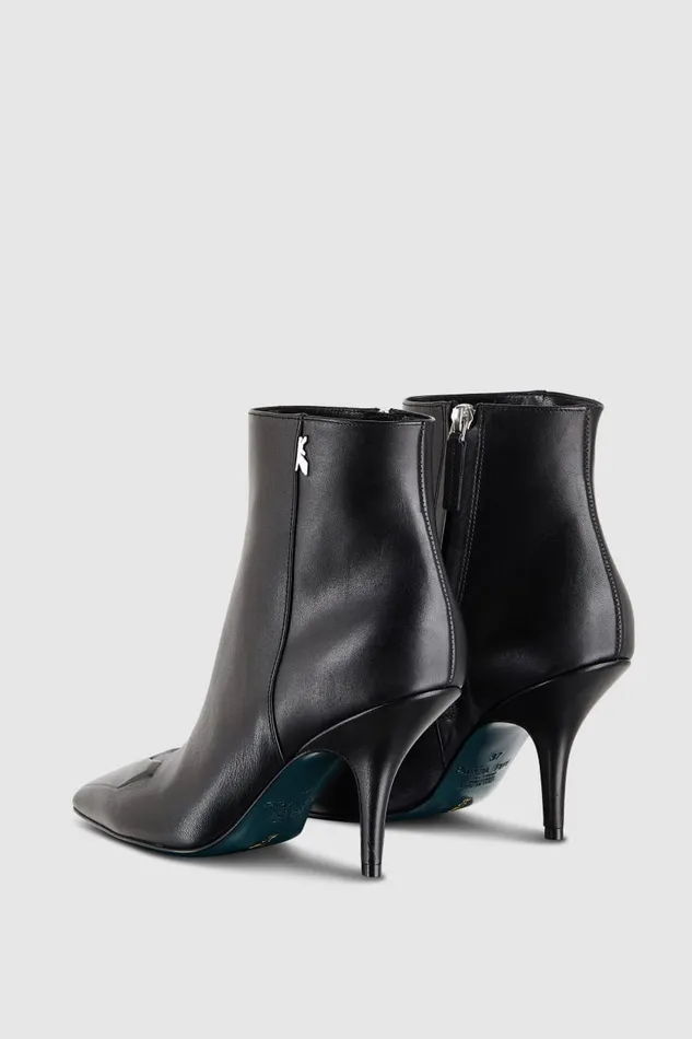 Patrizia Pepe Heeled Leather Ankle Boots Black Nero Footwear