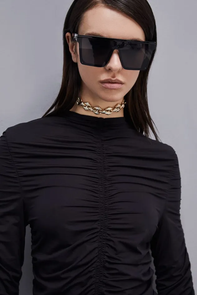 Patrizia Pepe Jersey Sweater With Zipper Black Nero Apparel Tops