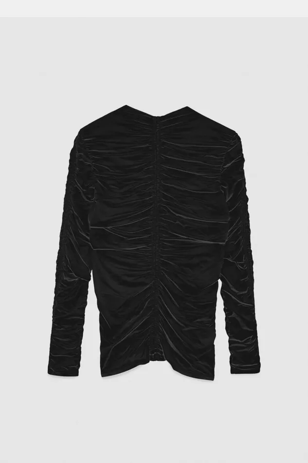 Patrizia Pepe Jersey Sweater With Zipper Black Nero Apparel Tops