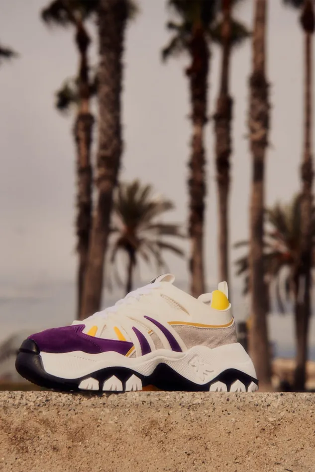 Patrizia Pepe Leather Running Sneakers Purple Violetyellow Footwear