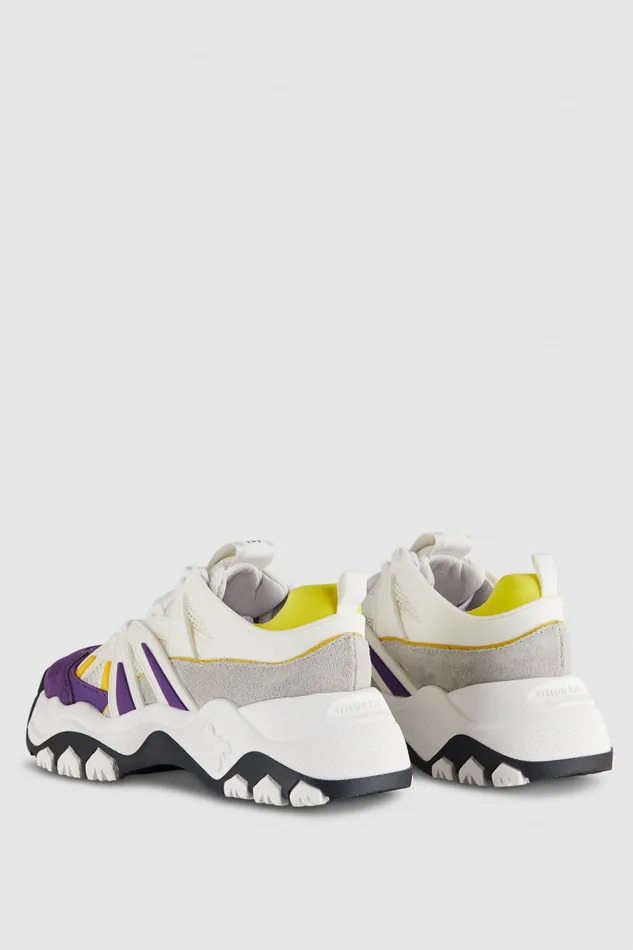 Patrizia Pepe Leather Running Sneakers Purple Violetyellow Footwear