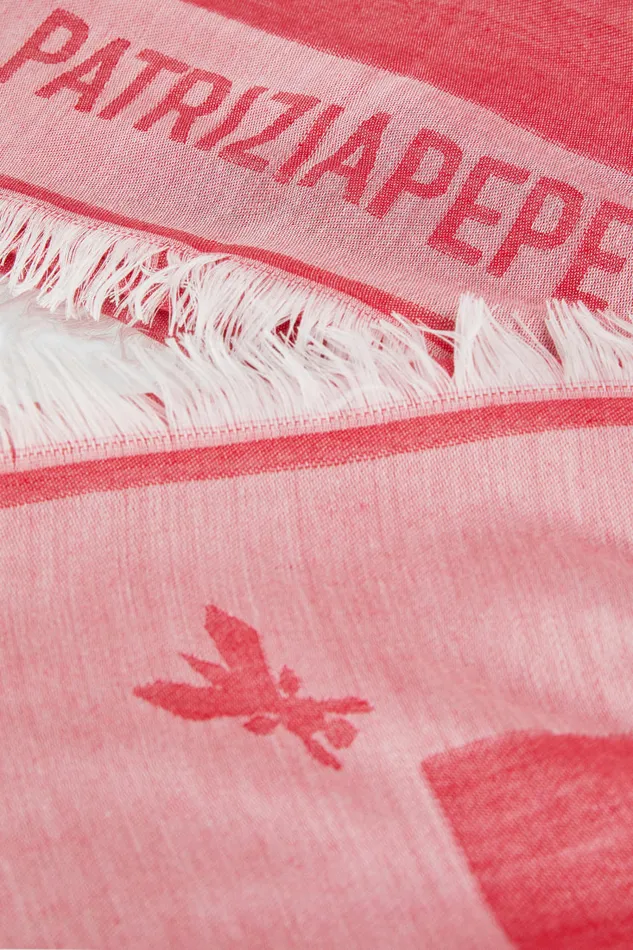 Patrizia Pepe Logo Print Scarf Pink Hybrid Rose Accessories
