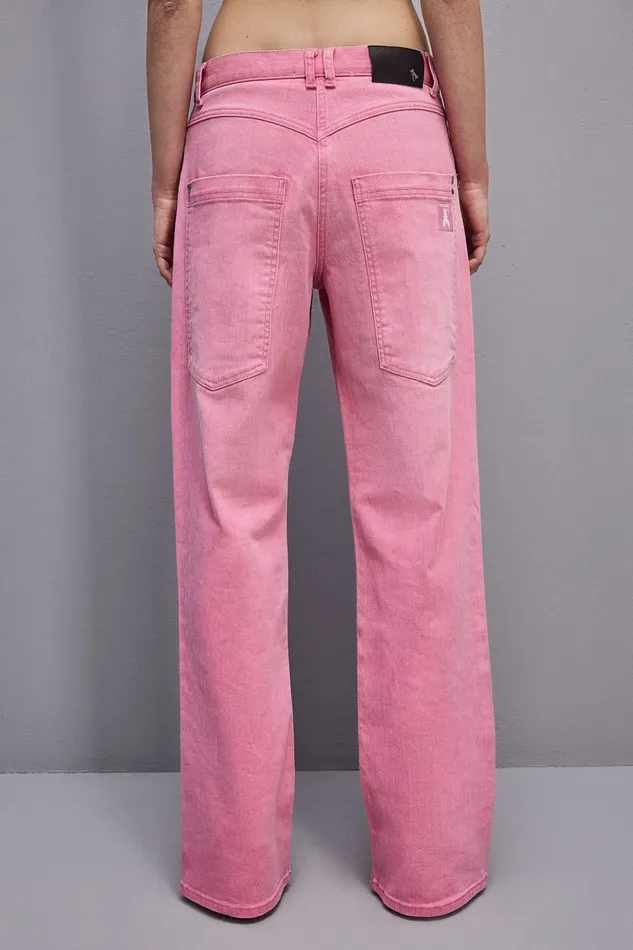 Patrizia Pepe Low Waist Straight Pants Pink Pink Stone Wash Apparel Jeans