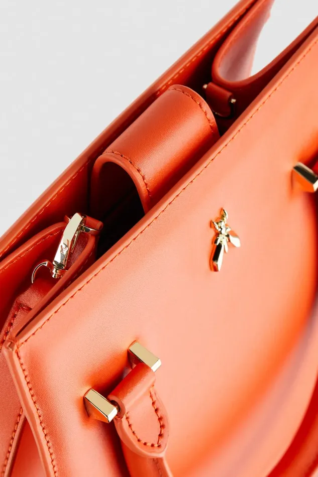 Patrizia Pepe Orange Handbag With Shoulder Strap Solar Orange Bags Handbags