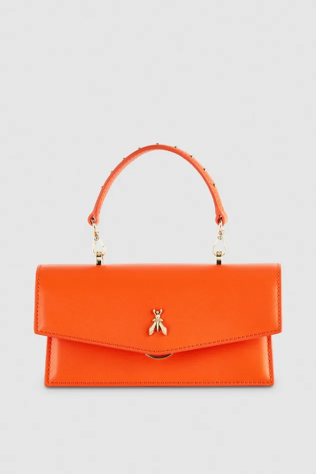 Patrizia Pepe Orange Leather Fly Bamby Bag Solar Orange Bags Handbags