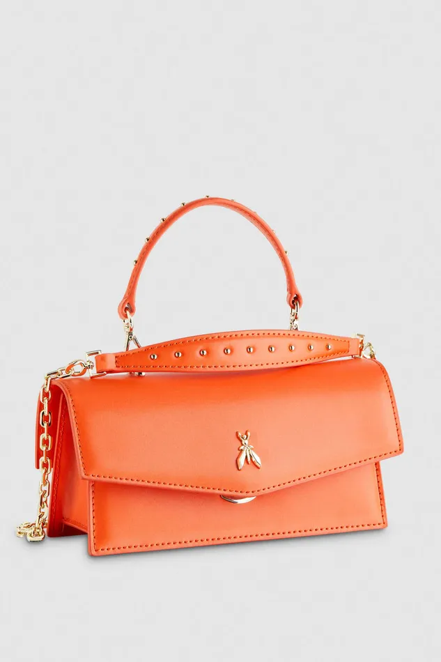 Patrizia Pepe Orange Leather Fly Bamby Bag Solar Orange Bags Handbags
