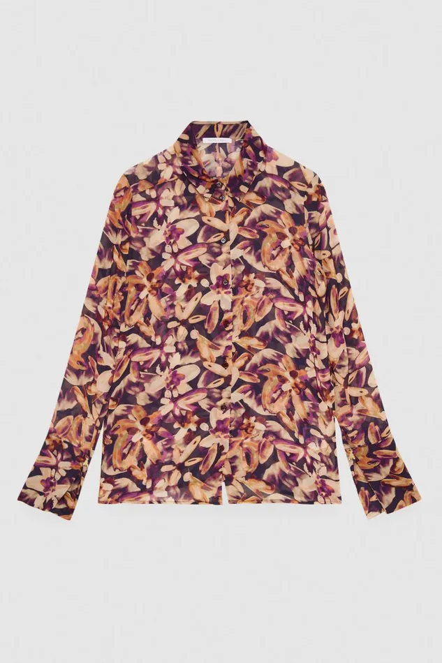Patrizia Pepe Patterned Georgette Shirt Bewitched Flowers Apparel Shirts