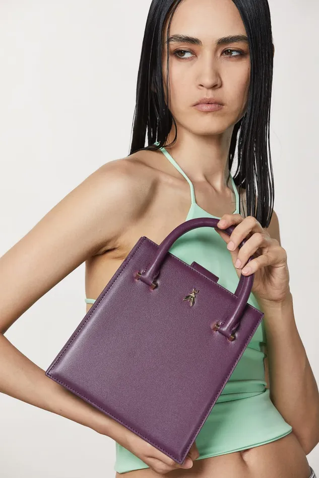 Patrizia Pepe Purple Handbag With Shoulder Strap Futuristic Purple Bags Handbags