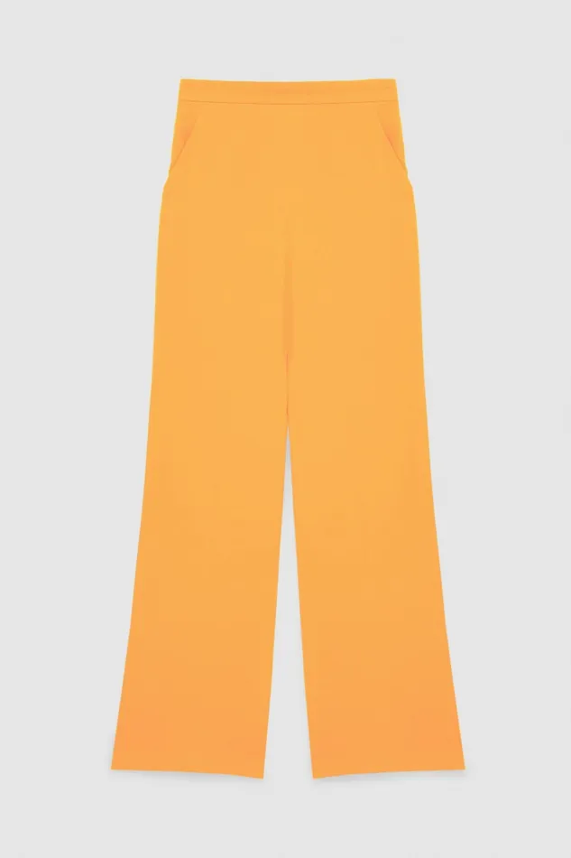Patrizia Pepe Sabl Crepe Palazzo Pants Orange Orange Sorbet Apparel Palazzo