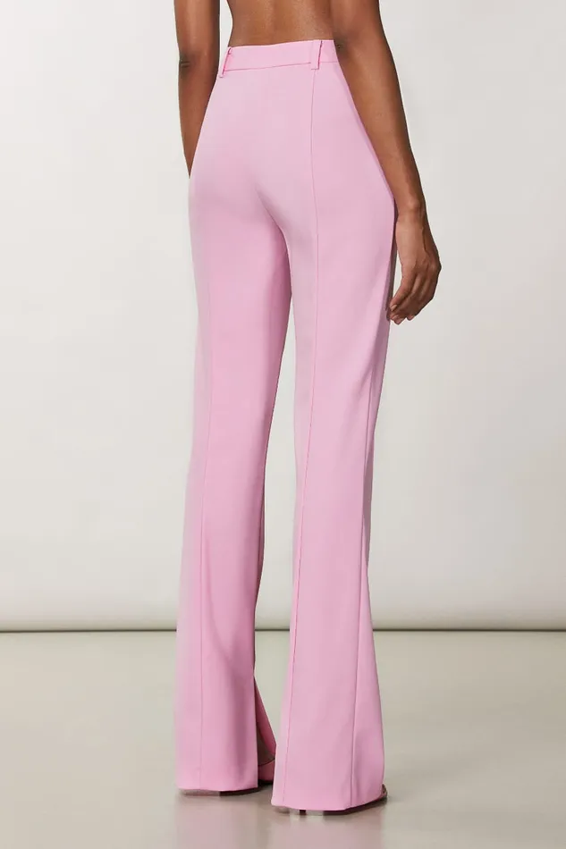 Patrizia Pepe Slim Pants With Side Slit Pink Fresh Pink Apparel Slim and Skinny