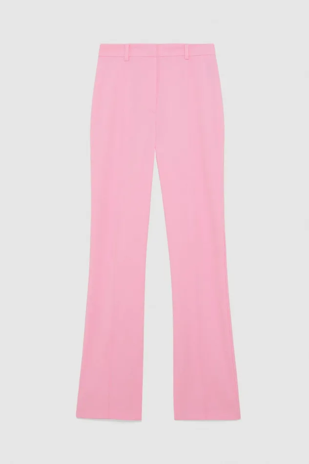 Patrizia Pepe Slim Pants With Side Slit Pink Fresh Pink Apparel Slim and Skinny