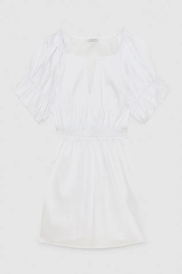 Patrizia Pepe Soft Stretch Cotton Blend Dress White Bianco Ottico Apparel Mini
